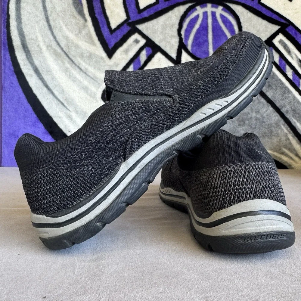Size 13 - Mens Skechers Air Cooled Arch Fit Shoes Black Comfort Casual Sn 65086